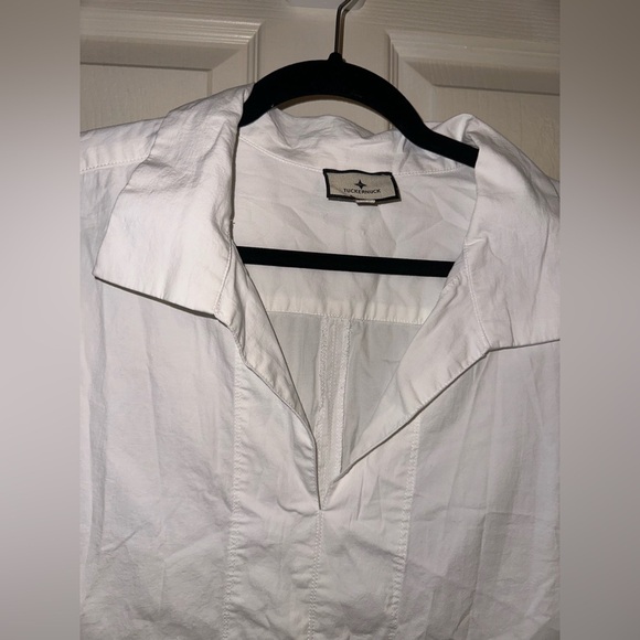 Tuckernuck white tunic Blouse XL nautical coastal boho beach - Picture 2 of 9